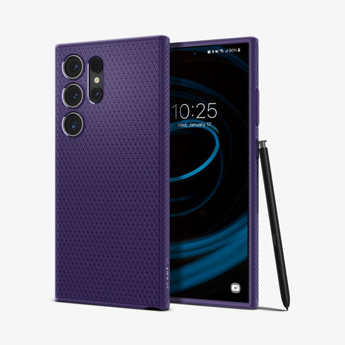 ACS07287 - Galaxy S24 Ultra Case Liquid Air in Matte Black showing the back